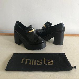 MIISTA Alexia Tassel Gold Cap Platform Loafers